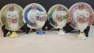 Royal Vienna Lusterware Service for 4 Footed Demitasse Teacup Saucer Set 4oz - Picture 1 of 22