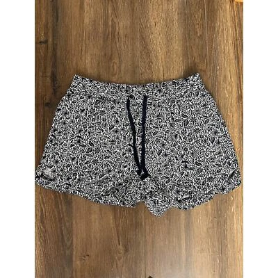 Pantalones cortos para mujer Madewell azul marino y blanco con estampado floral talla pequeña Foto 1 de 4