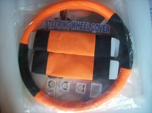 Cubierta de volante FH Group 4 almohadillas de cinturón naranja nueva - Imagen 1 de 5