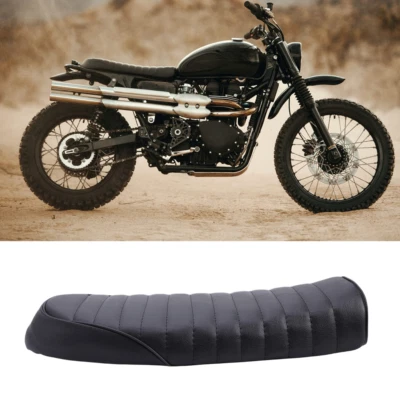 Motorcycle Flat Saddle Cafe Racer Seat For Triumph Street Twin Custom Bonneville - Image 1 of 4