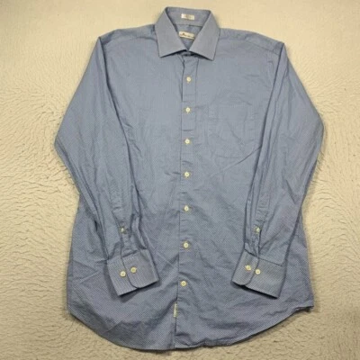 Peter Millar Shirt Mens Large Blue Geometric Button Up Long Sleeve - Image 1 of 4