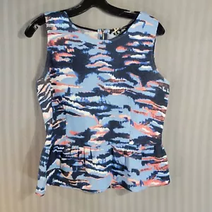 sinequanone paris womens top large sleeveless blouse peplum waist zip close - Picture 1 of 10