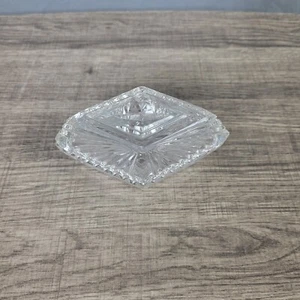 Clear Cut Glass Diamond Shaped Mini Trinket Box - Picture 1 of 7