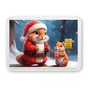 1g 1 g 1 Gramm Goldbarren Gold Weihnachtsgeschenk - Eichhörnchen 68 - - Bild 1 von 7