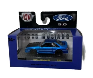 M2 Machines 1987 FORD MUSTANG GT S131 Target Exc Foxbody Hatchback 5.0 Blue 2024 - Picture 1 of 12