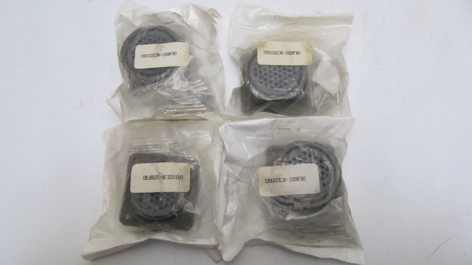 (Lote de 4 NUEVOS) ITT CAÑÓN 48 pines Conector Militar CA3102E36-10S-B-F80 Foto 1 de 1