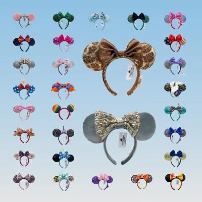 60 Estilos Minnie Mouse Arco Corona Orejas Rosa Disney-Park Mickey Diadema Navidad Foto 1 de 4