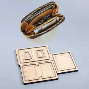 Cartera con cremallera artesanal de cuero troqueles de corte cuchillo molde hoja de hierro 120x85x20 mm - Imagen 1 de 8