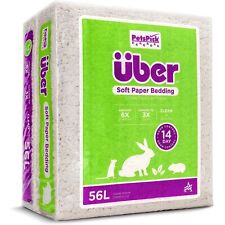 PetsPick Uber Soft Paper Pet Bedding for Small Animals, White 56L