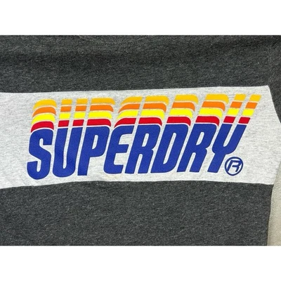Super Dry Graphic Tee Mens Small Grey Blue Yellow White JPN Outdoor Vintage - Image 1 of 4