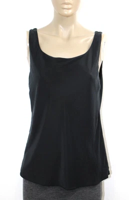 Camiseta sin mangas Lafayette 148 New York forrada de seda y satén talla 10 camisola negra Foto 1 de 4
