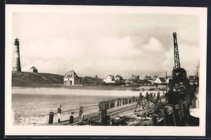 Ansichtskarte Hörnum auf Sylt, Hafenansicht mit Kran - Bild 1 von 2
