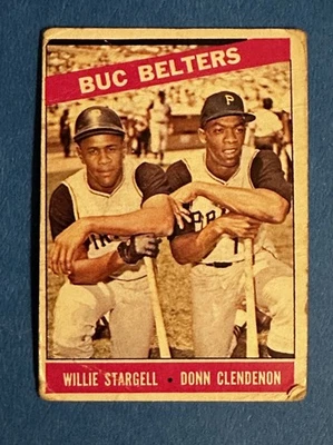 1966 Topps #99 Buc Belters Willie Stargell Salón de la fama Donn Clendenon Foto 1 de 2