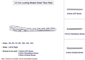 Piastre di Bloccaggio Medial Distal Tibia 3,5 mm Set di 14 pz Strumenti Veterinari - Foto 1 di 5