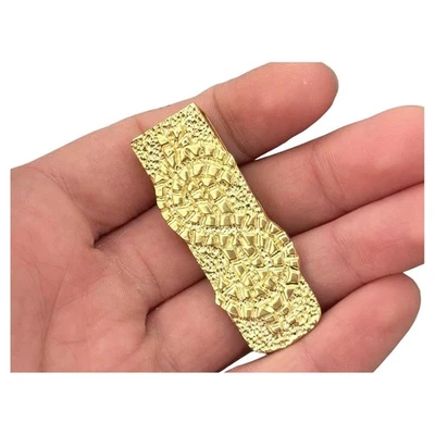 Oro amarillo de 10 quilates sobre pepita signo de dólar clip de dinero longit... - Imagen 1 de 4