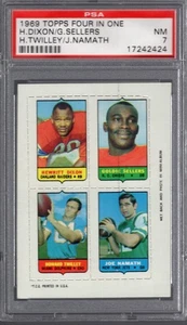 1969 Topps Four in One Joe NAMATH TWILLEY DIXON PSA 7 NM New York JETS TOUGH - Bild 1 von 1