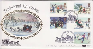 GB Stamps First Day Cover Christmas / Xmas, Windsor Mail Coach Run, BENHAM 1990 - Picture 1 of 1