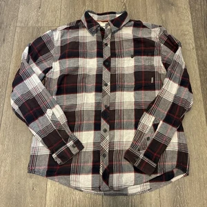 Simms Herren L rot schwarz kariert Flanell Langarm Angeln Outdoor Camping Hemd - Bild 1 von 9