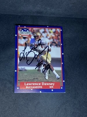 Lawrence Dawsey 1991 Fleer Stars ‘N Stripes #124 Tampa Buccaneers Signed RC Card - Image 1 of 3