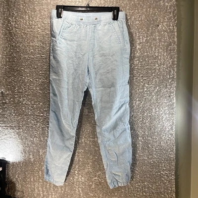 Pantalones de lino Lilly Pulitzer Taron azul medio playa resort vacaciones sin cordón Foto 1 de 4