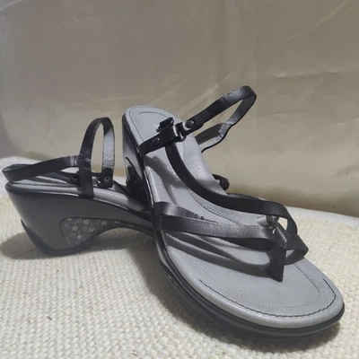 Adventure On J41 Negro Talla 7.5 3" Tacón Plataforma Sandalias Gamuza Cuero Tirantes Foto 1 de 4