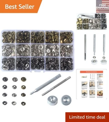 Kit de 60 juegos de sujetadores a presión mixtos de alta resistencia de 15 mm para artesanías de cuero y costura Foto 1 de 4