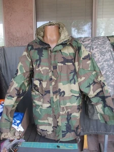 USMC 2nd Pattern Woodland BDU Gore Tex Rain Jacket, ECWCS Parka, MEDIUM LONG - Picture 1 of 13