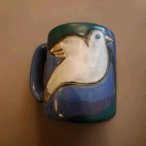 Design by Mara Mexico Coffee Mug Pottery Birds Colorful Signed Stoneware - Picture 1 of 4
