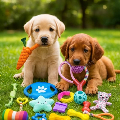 Set de 18 Juguetes para Perros Resistentes Mordedores Cuerda Peluches y Pelotas - Image 1 of 4