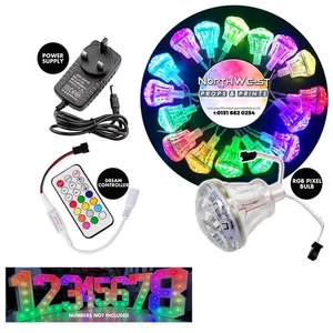 LED Colour Cabochon lights, 24v Fairground RGB Dream Pixel Lighting Kit, E14 - Picture 1 of 7