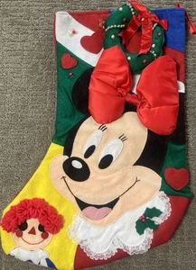 Calza Disney Natale 22" Minnie Mouse Vintage Anni 90 Parchi 3D Feltro Rara - Foto 1 di 14