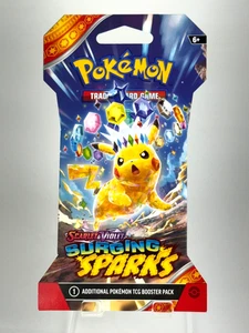 JCC Pokémon: Paquete de refuerzo de ampolla con mangas de chispas crecientes escarlata y violeta (1) - Imagen 1 de 3