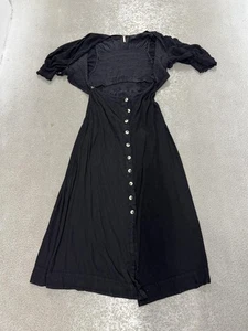 Vestido Free People Cuerda de Corazones Mujer Grande Negro Boho Maxi Puff Calado - Imagen 1 de 10