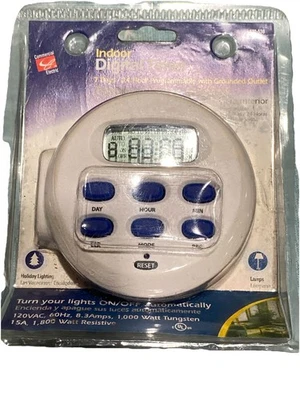 Commercial Electric Indoor Digital In Wall Timer 15 A, 120 VAC, White  Lot 8 - Image 1 of 4