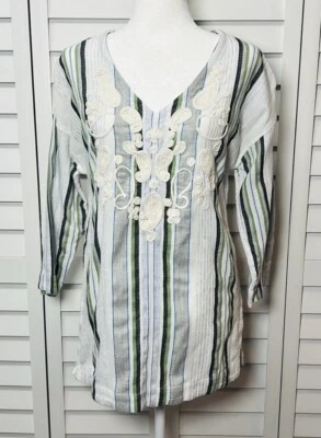 Soft Surroundings Manhattan Beach Wool Blend V-Neck 3/4 Sleeve Tunic Top Size XS — 第 1/4 张图片