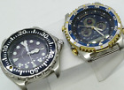 LOT 2 WATCHES CITIZEN PROMASTER AQUALAND -ECO DRIVE 200M FOR PARTS OR REPAIRS