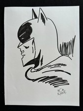 Bob Kane  (Handmade) Mixed media Drawing on old paper signed and stamped