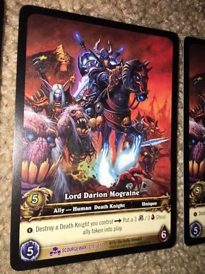 World of Warcraft WoW TCG card : LORD DARION MOGRAINE Extended Art RARE #211 x3 - Image 1 of 4