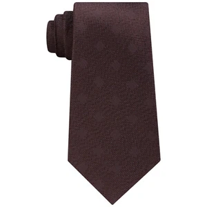 MICHAEL KORS Brown Textured Squares Geometric Silk Classic Tie - Picture 1 of 4