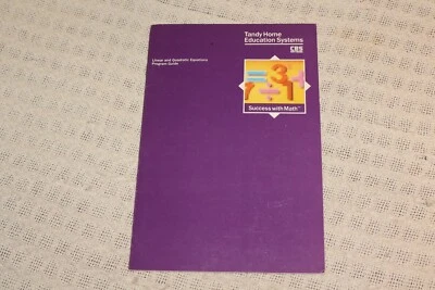 Tandy Home Education Systems CBS Software Success with Math Equations Guide ONLY - Image 1 of 3