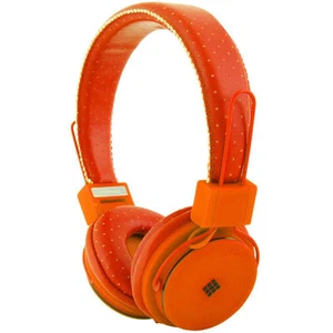 NEW POLAROID FOLDABLE EAR HEADPHONES PHP8450 NEON ORANGE MICROPHONE MIC BASS NIB - Picture 1 of 1
