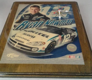NASCAR driver #12 Ryan Newman Hanging Wooden Clock Non Functioning (48) - Picture 1 of 12