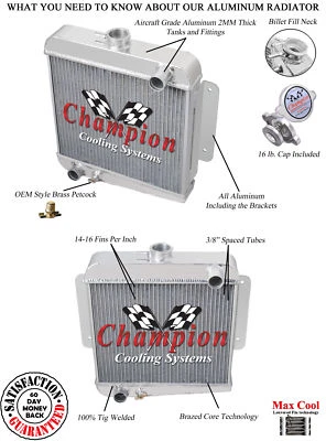 3 Row BC Champion Radiator for 1963 1964 1965 Datsun Fairlady SPL310 L4 engine - Изображение 1 из 4