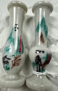 Jarrones de mármol grabados chinos vintage pequeños de 4,5 pulgadas decorativos - Imagen 1 de 6