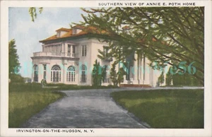 Irvington on Hudson River NY - ANNIE POTH HOME AT DRIVE- Postcard Former Mansion - Picture 1 of 2