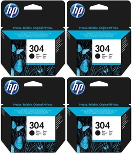 4x Original HP 304 BK TINTE PATRONE 2620 2621 2622 2623 2634 3720 3720 3730 3732 - Bild 1 von 5