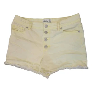 Jordache Girl's Neon Yellow Distressed Denim Shorts - Picture 1 of 9