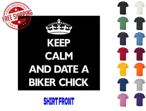 Camiseta Gráfica Mantén la Calma y Date A Biker Chick S M L XL 2XL 3XL - Imagen 1 de 4
