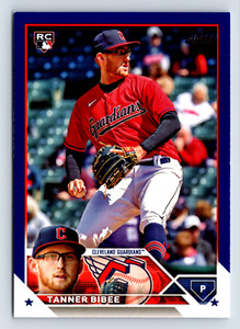 2023 Topps Update TANNER BIBEE RC ROYAL BLUE #US168 Guardians *Read Description*