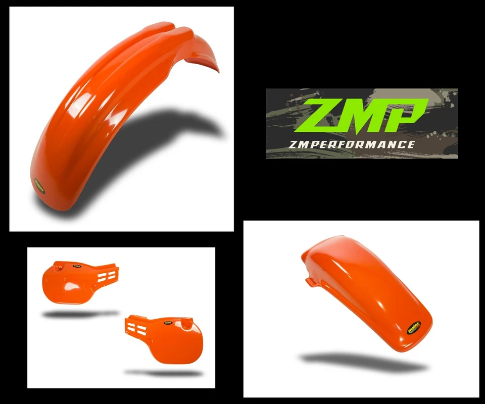 NEW HONDA 1984 CR 125 ORANGE PLASTIC FRONT AND REAR FENDER AND SIDE PANELS - Image 1 of 1